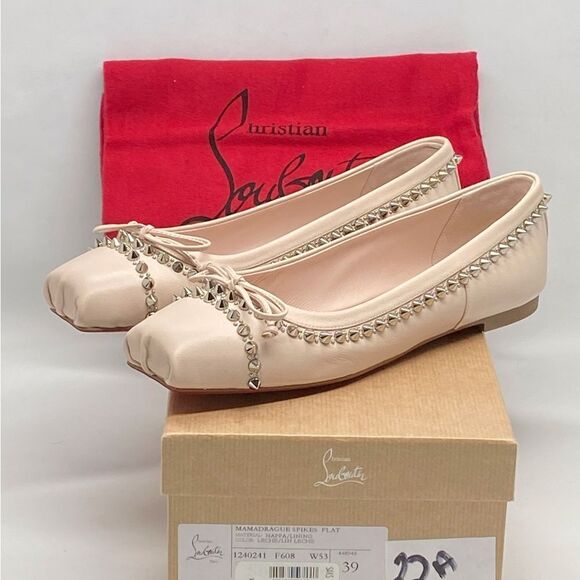 Christian Louboutin Mamadrague Spikes Red Sole Ballerina Flats size 39 - Picture 13 of 15